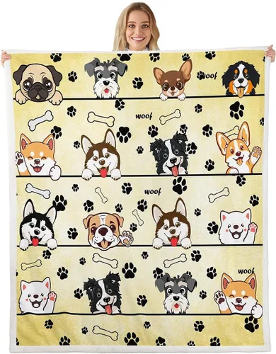 Miniatura 31 de Manta de franela de animales de dibujos animados para todas las estaciones, manta de cama azul con estampado de amor Kawaii para decoración
