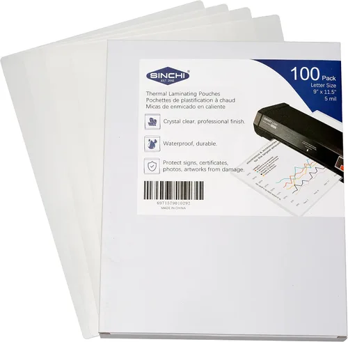 Miniatura 8 de SINCHI Bolsas de laminación térmica, 3 mil, transparentes, paquete de 200, hojas de laminado tamaño carta de 9 x 11.5 pulgadas