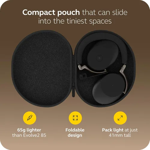 Miniatura 8 de Jabra Evolve3 85 - Auriculares inalámbricos Bluetooth con micrófono para el trabajo, USB-A, tecnología de llamada de voz AI, cancelación activa