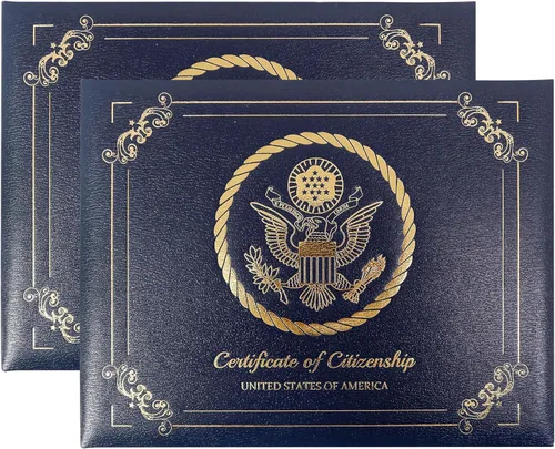 GraduationMall Titular del certificado de ciudadanía estadounidense 2026 cubierta para certificado de naturalización con logol 'Certificado de
