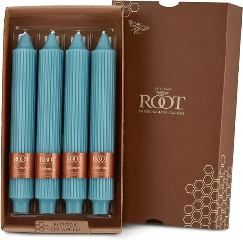 Miniatura 34 de Root Candles Juego de velas sin perfume de mezcla de cera de abeja de primera calidad, 9 pulgadas, azul Williamsburg, 12 unidades Williamsburg Azul