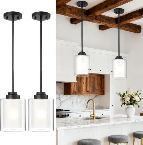 Miniatura 17 de TENGXIN Lámpara Colgante Moderna para Isla de Cocina, Accesorio de Lámpara de Techo Colgante de Oro Cepillado, Iluminación Colgante de Estilo Granja