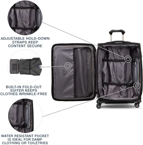 Miniatura 4 de Travelpro Crew Versapack - Maleta giratoria extensible Softside, Negro azabache), 407186501
