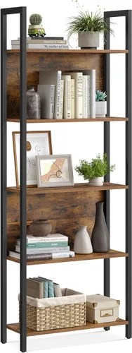 Miniatura 9 de VASAGLE ULLS025B50 - Estantería industrial de 5 niveles y marco de acero, para sala de estar, oficina en casa, dormitorio, 9.4 x 24.4 x 65 pulgadas