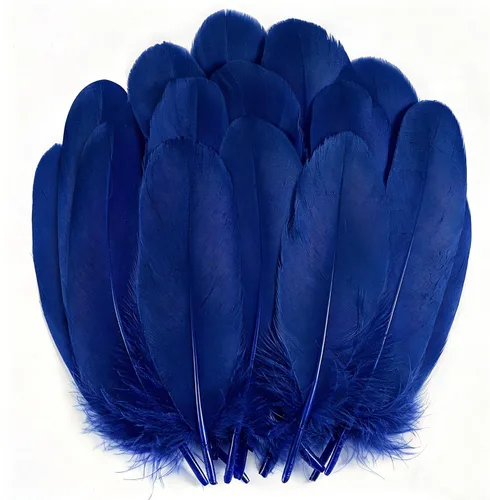 Miniatura 20 de Holmgren Plumas de Artesanía de Mardi Gras a Granel – 200 piezas Plumas de Ganso Grandes de 5-6 pulgadas para Decoración de Mardi Gras Carnaval