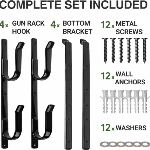 Miniatura 2 de Killer's Instinct Outdoors Truck Gun Rack & Fishing Rod Holder – Adjustable Metal Gun, Bow & Tool Rack for Trucks & Autos, 14–25 Inch Universal Fit