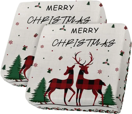 Miniatura 14 de Fundas de cojín para sofá de Navidad con diseño de muñeco de nieve azul, funda elástica para sofá con parte inferior elástica, fundas de sofá