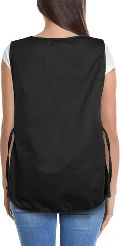 Miniatura 3 de DALIX Delantal Cobbler 2 Bolsillos Smock Regular 28.5" x 18.5" Negro