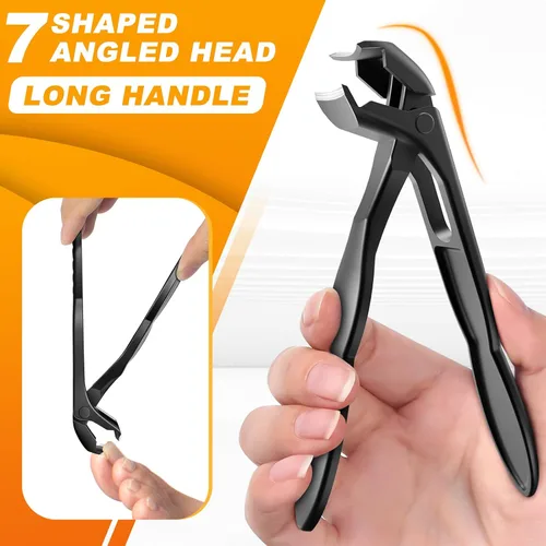 Miniatura 6 de Cortaúñas para uñas gruesas de los pies, cortaúñas en ángulo con atrapasueño, cortaúñas giratorio de 360° para hombres, cortador de uñas de apertura