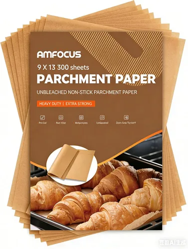 Miniatura 12 de Hojas de papel pergamino, 12 x 16 pulgadas, hojas de papel pergamino sin blanquear para hornear, precortadas, antiadherentes, para hornear, asar