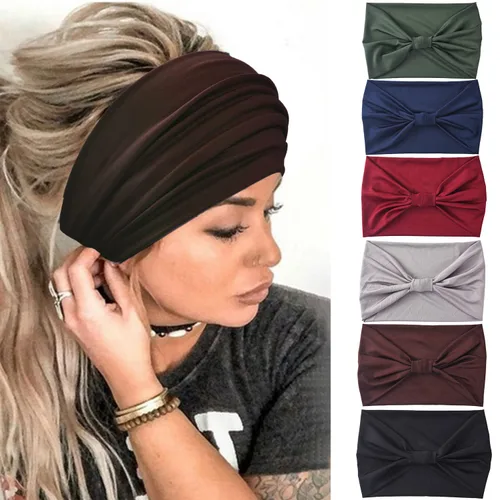 Miniatura 12 de Yeshan Diademas bohemias bandeau para mujeres, diadema ancha tipo bandana con nudo, pañuelo para el cabello con estampado floral, bandas africanas