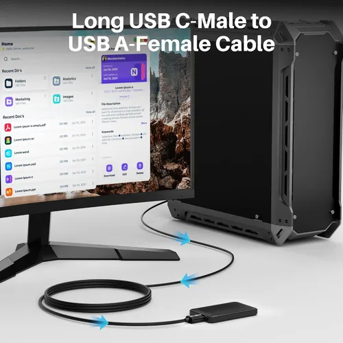 Miniatura 6 de Cable USB C a USB hembra de 2 pies, tipo C macho a USB A 3.1 hembra OTG, transferencia de datos de 5 Gbps, compatible con MacBook Pro/Air, iPhone 17
