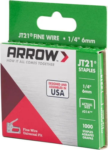 Miniatura 5 de Arrow 214 JT21 grapas de alambre delgado para pistolas y grapadoras de grapas, uso para tapicería, manualidades, reparaciones generales, longitud