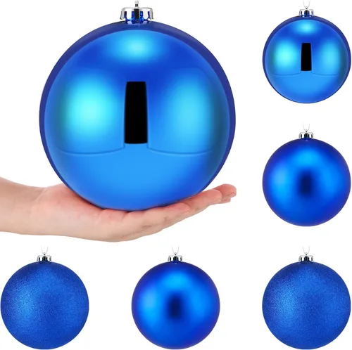 Wettarn 6 Piezas Bolas Grandes de 6" de Navidad Bolas de Decoración de Árbol de Navidad Ornamentos Bolas Inastillables para Cumpleaños Pascua San