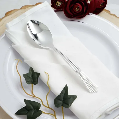 Miniatura 9 de Efavormart - Paquete de 125 cucharas de plástico resistente Chambury de 7 pulgadas, cubiertos de plástico para bodas, cumpleaños, ocasiones de lujo