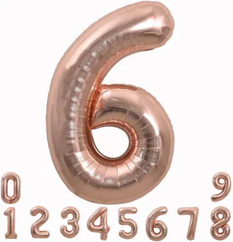 Miniatura 138 de TONIFUL 40 Inch Pastel Blue Number 8 Foil Balloons Large Mylar Foil Digital 8 Balloons for 8th Birthday, Gender Neutral Party, Baby Shower, Oro rosa