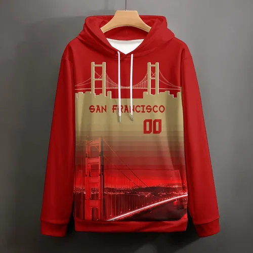 Miniatura 109 de Custom Football Hoodies City Night Skyline Personalized Sweatshirt Name Number Fan Gift Pullover for Men Women Youth