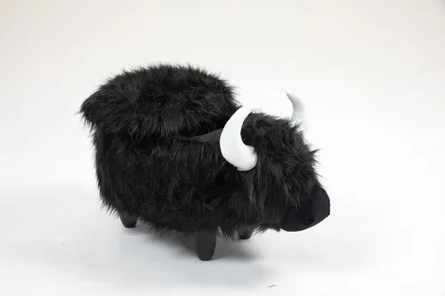 Miniatura 4 de Home 2 Office Harry The Cow Otomana con almacenamiento para decoración de dormitorio, sala de juegos o sala de recreación, mueble suave
