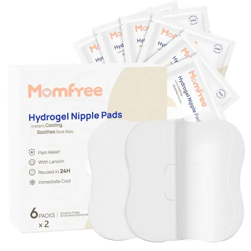 Almohadillas de gel para pezones de hidrogel para lactancia: almohadillas de lactancia relajantes, alivio instantáneo reutilizable | Promueve la