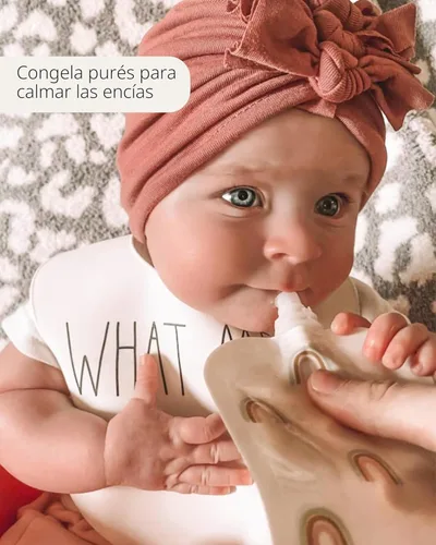 Miniatura 5 de Hippypotamus Bolsas reutilizables de comida para bebés para niños pequeños, sin BPA, aptas para lavavajillas y congelador, recipientes de comida