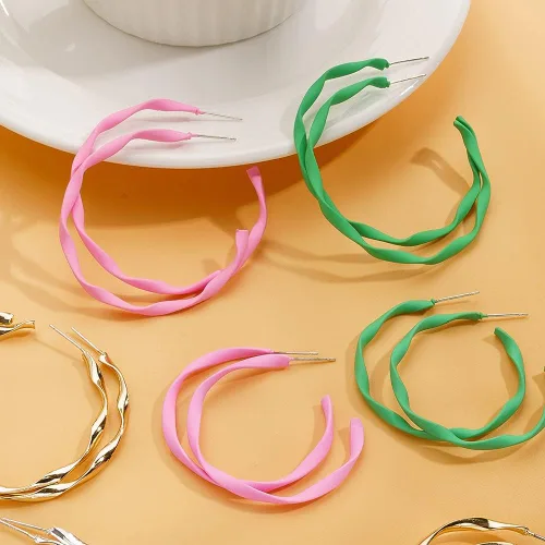 Miniatura 6 de Nonsucheer 10 pares de aretes para mujer, aretes coloridos Y2K, aro de tubo pequeño y aro grueso, paquete de regalo de joyería para mujeres y niñas