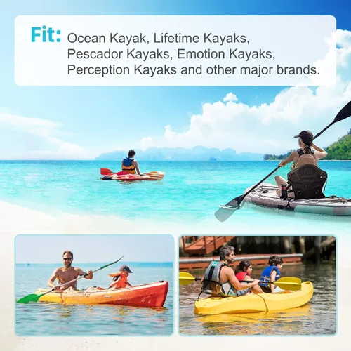 Miniatura 6 de Kit de reparación de asiento de kayak, clips de correa de asiento y ganchos Tri-Glide aptos para emoción de por vida 2 piezas clip+2 piezas gancho