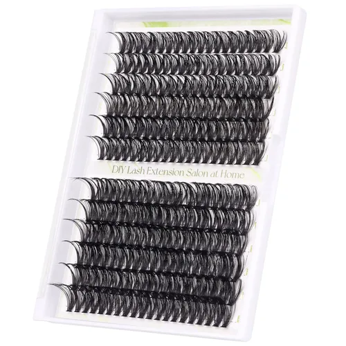 Miniatura 8 de ALICE Extensiones de pestañas en racimo para bricolaje, 240 unidades, de 0.55-0.78 pulgadas, pestañas individuales en racimo de pestañas naturales