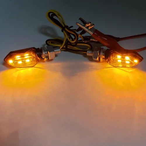 Miniatura 4 de 2 luces LED intermitentes para motocicletas, 5 luces LED, mini 0.394 in y 12 V, indicador universal de motocicleta intermitente ámbar, lámpara