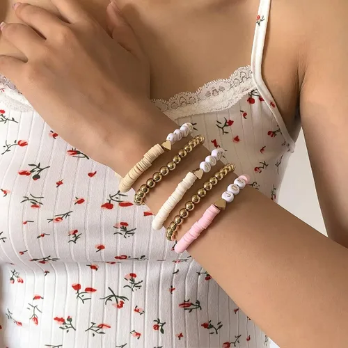Miniatura 5 de 3000 cuentas redondas planas de polímero de vinilo Heishi para hacer joyas, mujeres, collares, pulseras y aretes (09-amarillo)