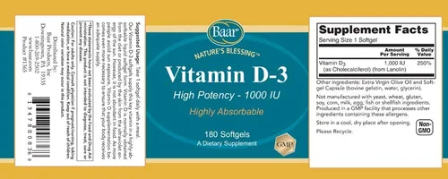 Miniatura 2 de Baar Vitamina D-3, cápsulas blandas