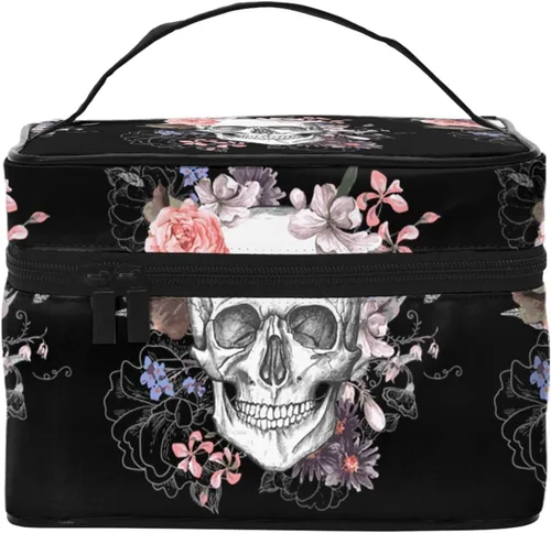 Miniatura 5 de Bolsa de maquillaje con asa, estuche de cosméticos con cremallera, bolsa de aseo portátil de viaje para mujeres y niñas, duradera, 1 Foto