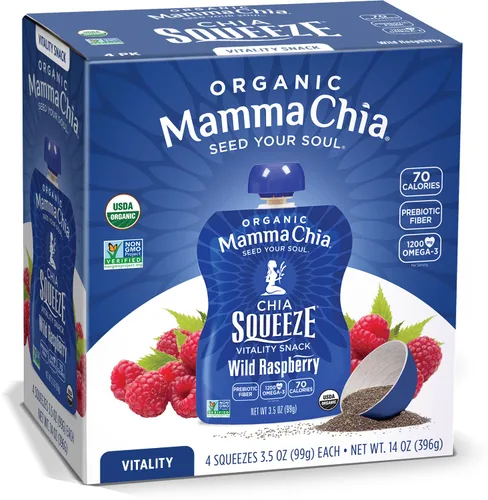 Miniatura 15 de Mamma Chia Organic Vitality Squeeze Snack, fresa y banano, 24 bolsas de chía de 3.05 onzas. Orgánico USDA, sin OMG, vegano, sin gluten y Kosher.