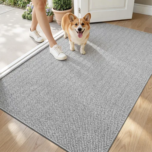 Miniatura 20 de LUMI Tapete ultradelgado para puerta de interior de 17 x 30 pulgadas, tapete de entrada antideslizante, tapete de perfil bajo, tapete de diseño