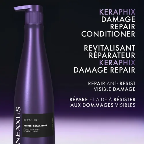Miniatura 3 de Nexxus Keraphix Acondicionador Keraphix con ProteinFusion para cabello dañado con proteína de queratina y arroz negro, 13.5 oz