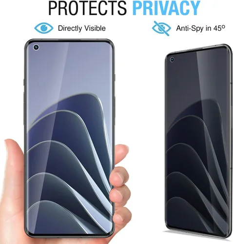 Miniatura 2 de [2+2] Protector de pantalla de vidrio templado de privacidad para Oneplus 10 Pro (2+2) + protector de lente de cámara (paquete de 2), vidrio