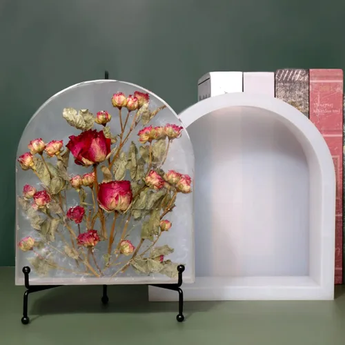 Miniatura 5 de Molde de resina de arco, sujetalibros Moldes de resina para preservación de flores, arte de resina, fundición de arte de bricolaje, luz nocturna