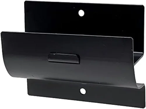 Tetra-Teknica GMH-01 - Escalera de montaje en pared de acero de 4 pulgadas y colgador de carretilla, negro mate