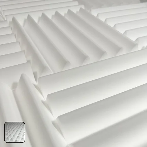 Paneles de espuma acústica blanca para amortiguación y absorción de sonido, 2.5 pulgadas de grosor, azulejos de 12 x 12 pulgadas, paquete de 2 (cuña