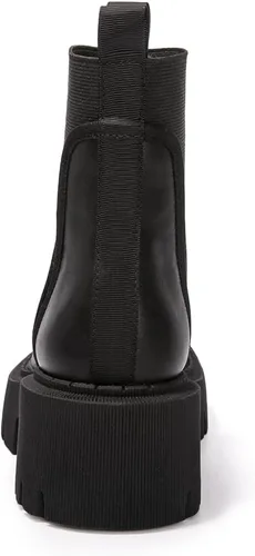 Miniatura 3 de FUNKYMONKEY Women's Chelsea Boot Lug Sole Mid Heel Fashion Ankle Bootie