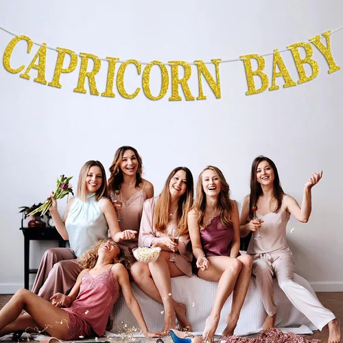 Miniatura 4 de Cartel de cumpleaños de Capricornio para bebé, letrero de temporada de Capricornio del zodiaco, horóscopo/astrología, suministros de decoración
