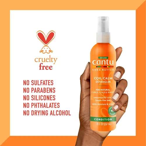 Miniatura 6 de Cantu Coil Calm Detangler con manteca de karité para cabello natural, 8 onzas líquidas