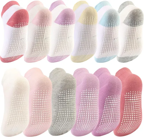 Miniatura 10 de Dicry - Calcetines antideslizantes de tobillo para niños pequeños, con agarre antideslizante para bebés, niños y niñas