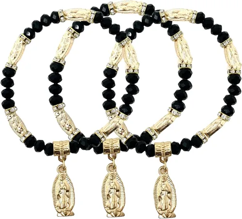 Miniatura 3 de YRP Pulsera de Rosario de Guadalupe de cristal de 12 piezas de plata - Bautizo favor/Bautizo/Recuerdos de Bautizo/Quinceañera/Baby Shower