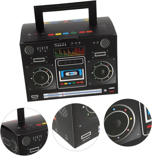Miniatura 9 de MERRYHAPY 6 cajas de regalo de fiesta de los años 80, cajas de boom novedosas cajas retro de radio de colores mezclados para dulces retro