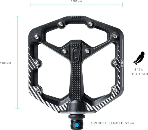 Miniatura 2 de Crankbrothers Stamp Pedales Planos MTB - Pedales de Bicicleta Ligeros, Versátiles y Duraderos de Tamaño Específico 2-Negro y blanco
