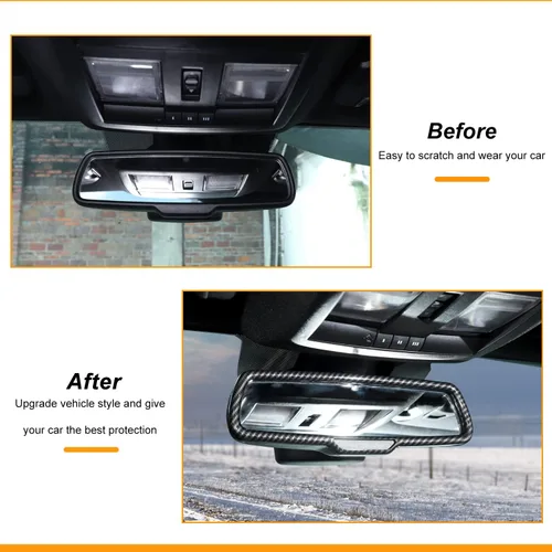 Miniatura 3 de RAZPOY Cubierta de espejo retrovisor interior para Dodge Challenger 2015-2024 y Charger Durango 2011-2024 y Ram 2010-2017, fibra de carbono
