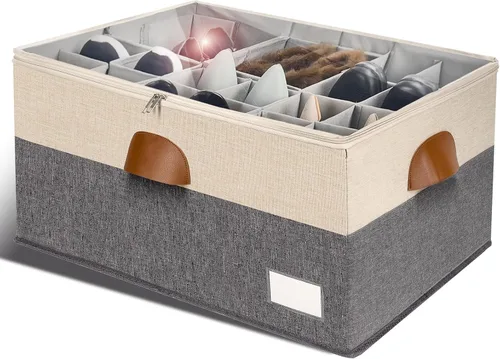 Miniatura 9 de Organizador de zapatos para armario, contenedores de almacenamiento de zapatos plegables con cubierta transparente, soporte para zapatos que ahorra