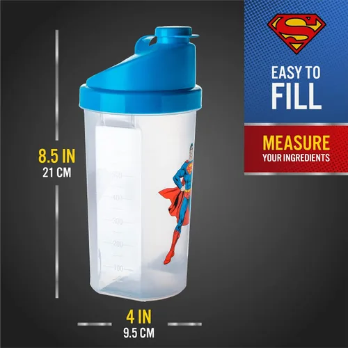Miniatura 6 de Paladone Superman - Botella mezcladora de proteínas, 23 onzas, con licencia oficial de DC Comics