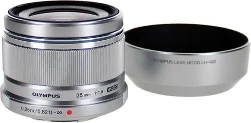 Olympus V311060BU000 Lente intercambiable de 0.98 pulgadas f1.8 para cámara digital Olympus/Panasonic Micro 4/3. Plateado