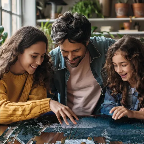 Miniatura 4 de White Mountain Rompecabezas de 1000 piezas para vacaciones de invierno y Navidad con piezas grandes, regalo para adultos y familia de 24 x 30